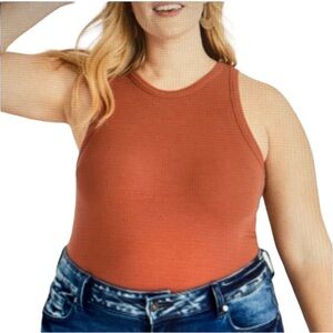 Maurice’s Plus Size Solid High Neck Ribbed Tank Top Shirt Curvy Plus Size 2x